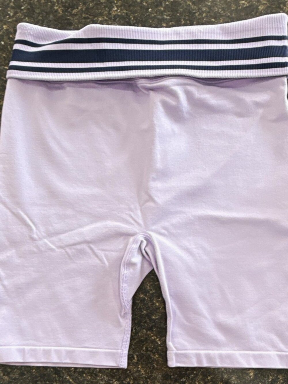 PINK Women's Purple Seamless Fold over Biker Shorts M Pull On Knit
